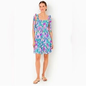 Lilly Pulitzer Kailua Mandevilla Baby  Paradise Petals Smocked Dress Size XL Nwt